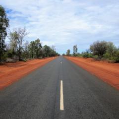 Road with red sand sides
