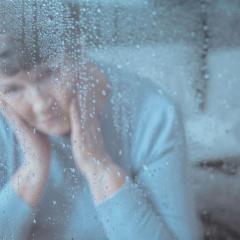 Anxious looking older adult